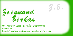 zsigmond birkas business card