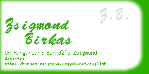 zsigmond birkas business card